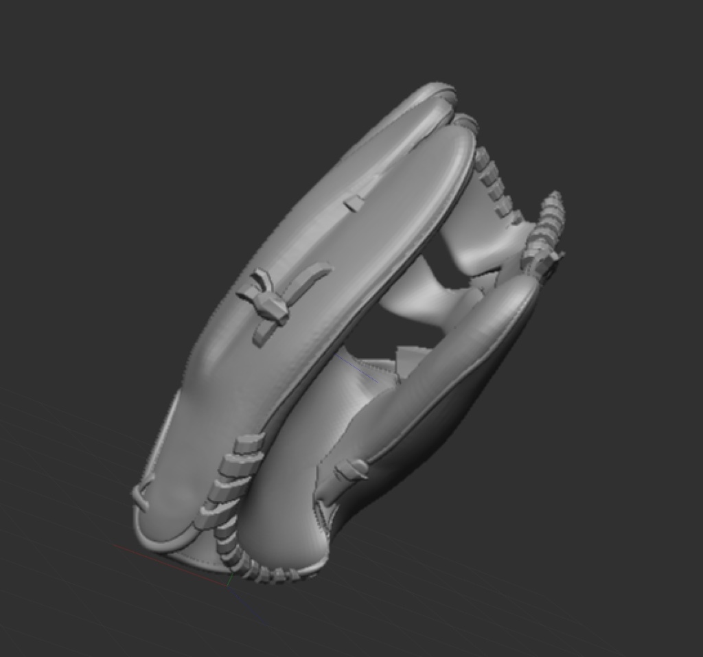 3D野球グローブ 左利き(閉める状態)