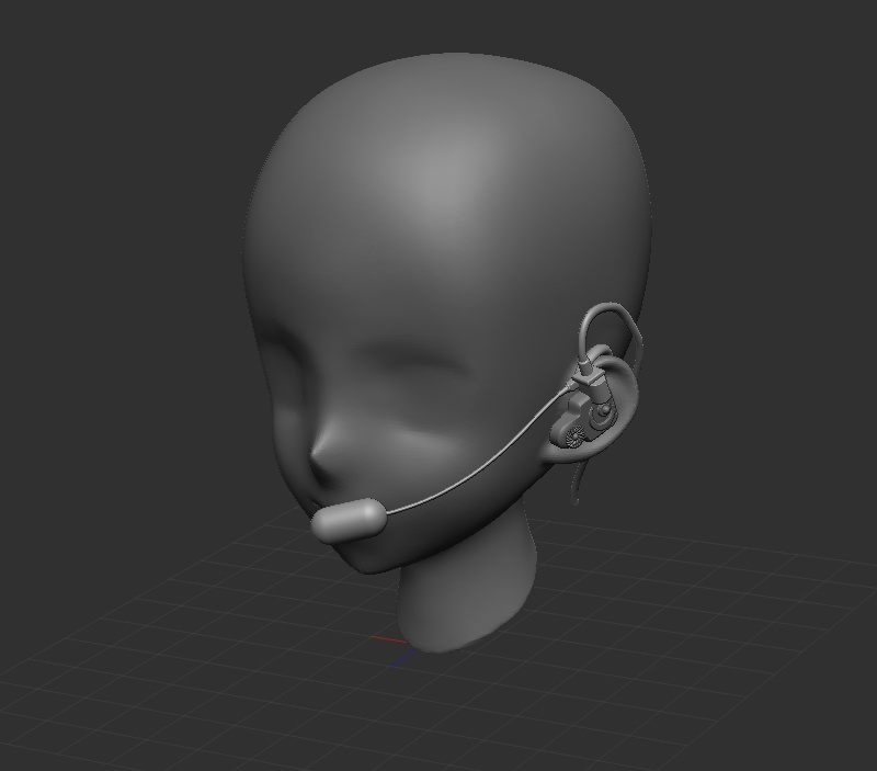 3Dアイドル・マイク(ハンドフリーマイク)「.csmo」「.obj」