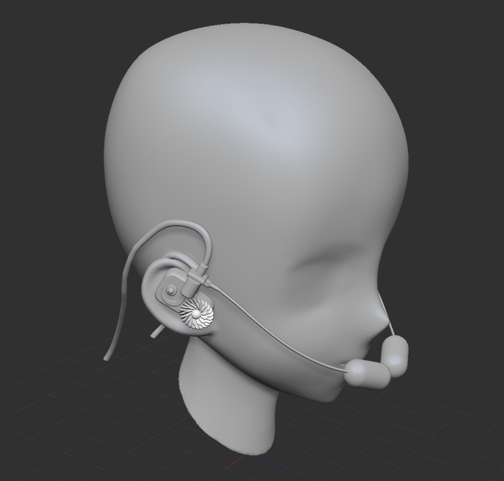 3Dアイドル・ハンドフリー・マイク(左と右セット)「.obj」