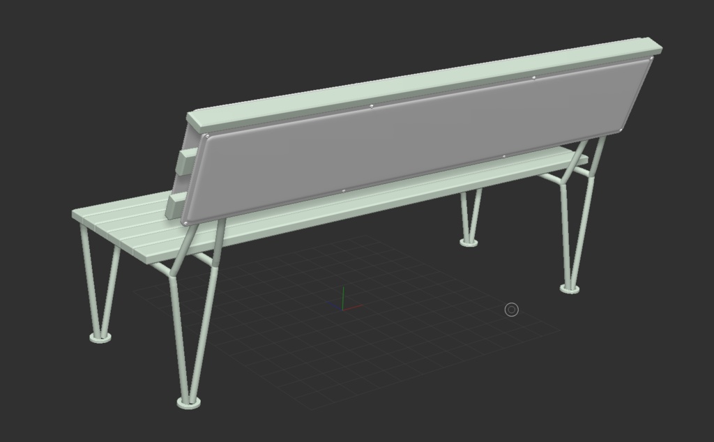 3D昭和レトロ・ベンチ「.FBX」「.obj」「.USDZ」「.clip」「.csmo」