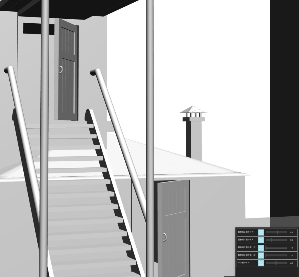 3D十九世紀欧州路地(製粉場とパン屋と公園)「.obj」「.csmo」