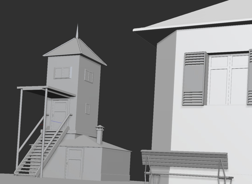 3D十九世紀欧州路地(製粉場とパン屋と公園)「.obj」「.csmo」