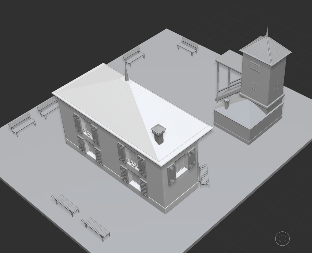 3D十九世紀欧州路地(製粉場とパン屋と公園)「.obj」「.csmo」