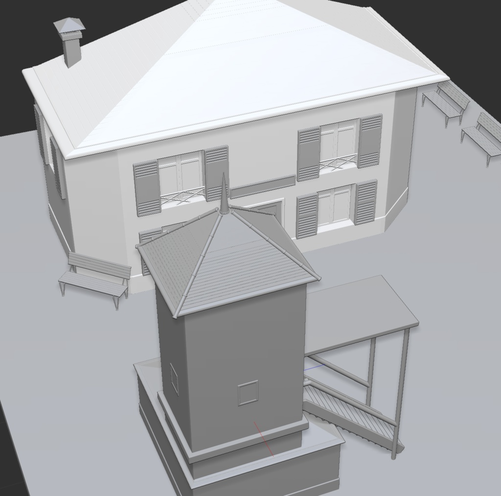 3D十九世紀欧州路地(製粉場とパン屋と公園)「.obj」「.csmo」