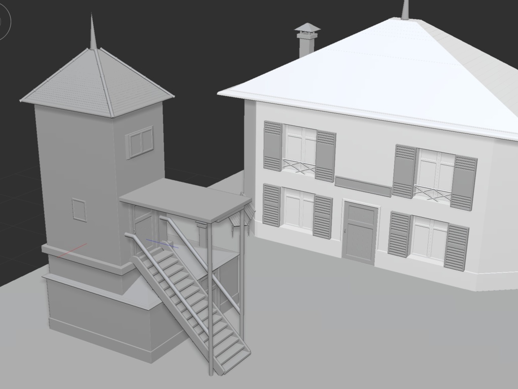 3D十九世紀欧州路地(製粉場とパン屋と公園)「.obj」「.csmo」
