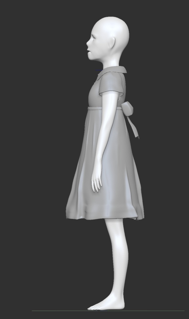 3D かわいい少女・ワンピース