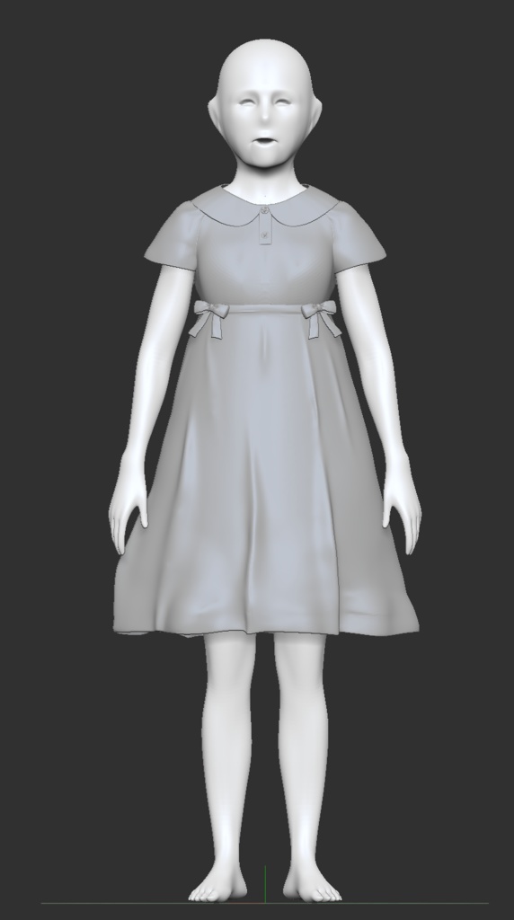 3D かわいい少女・ワンピース