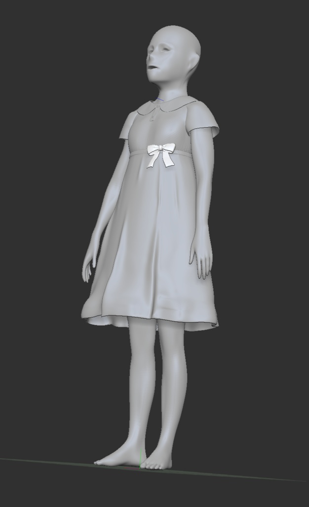 3D かわいい少女・ワンピース