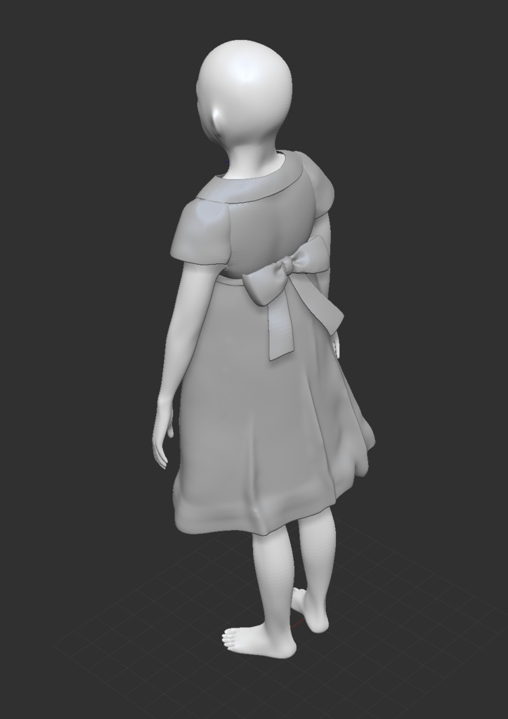 3D かわいい少女・ワンピース