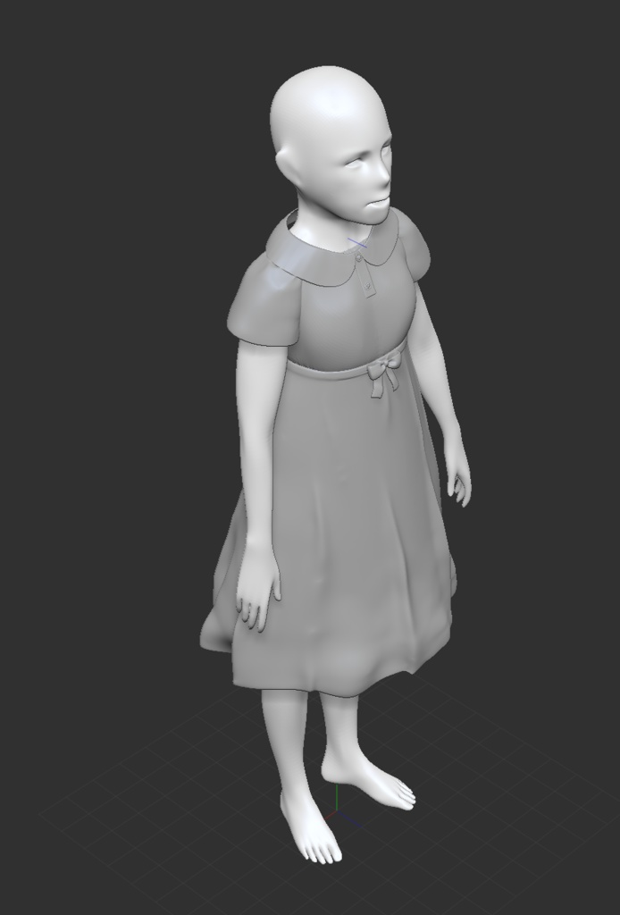 3D かわいい少女・ワンピース