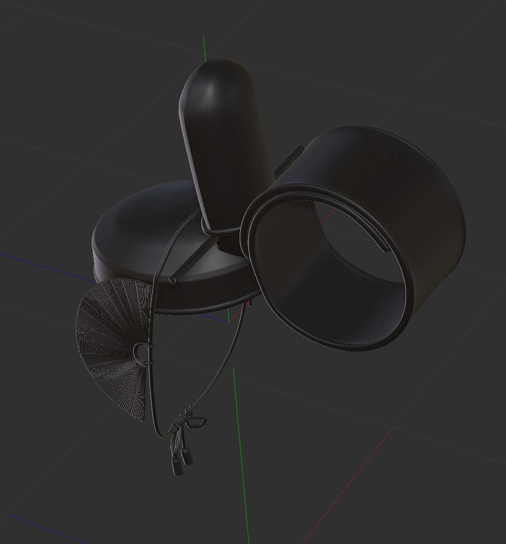 3D巻纓冠（緒可動） [.obj] [.csmo] [.clip] - 7.83Hz - BOOTH