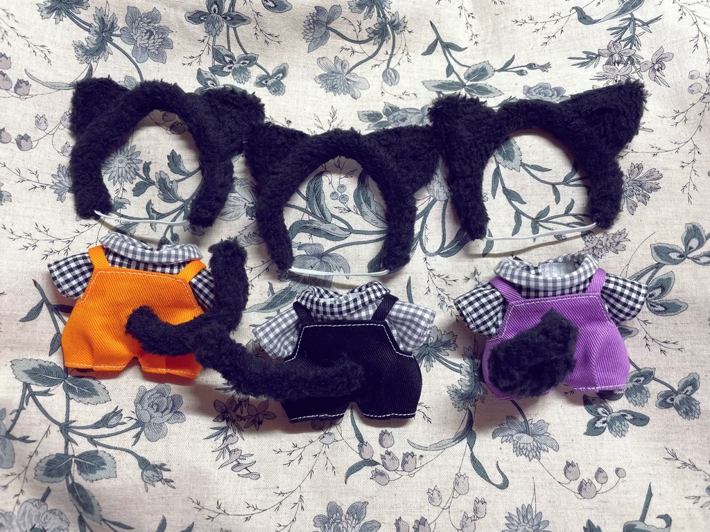 黒猫ちゃんのおばけサロペットset