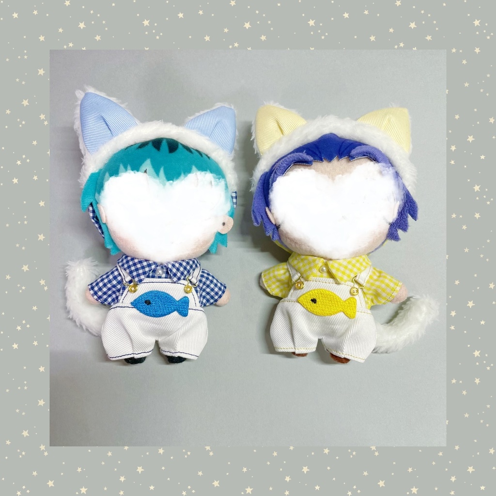 ねこちゃんのおさかなサロペットset