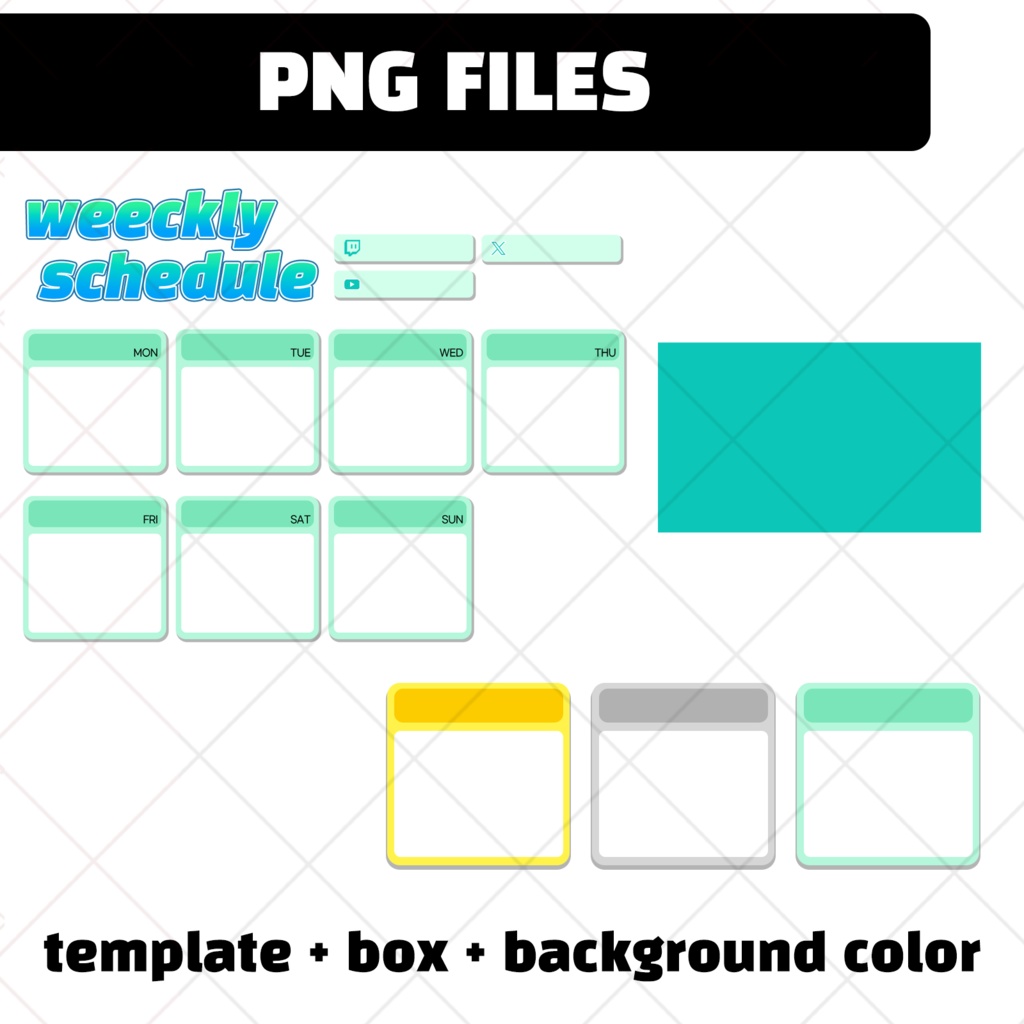 【Vtuber|PSD, PNG】 Schedule template Assets
