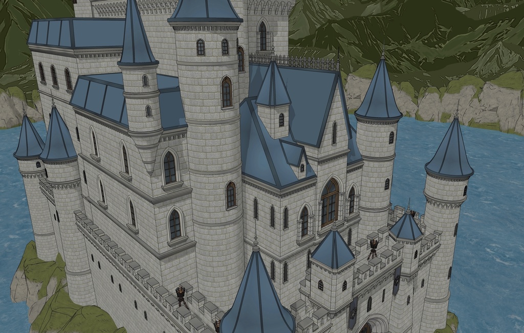 北部ゴシック城 外観(夏 / 冬)|SketchUp背景素材