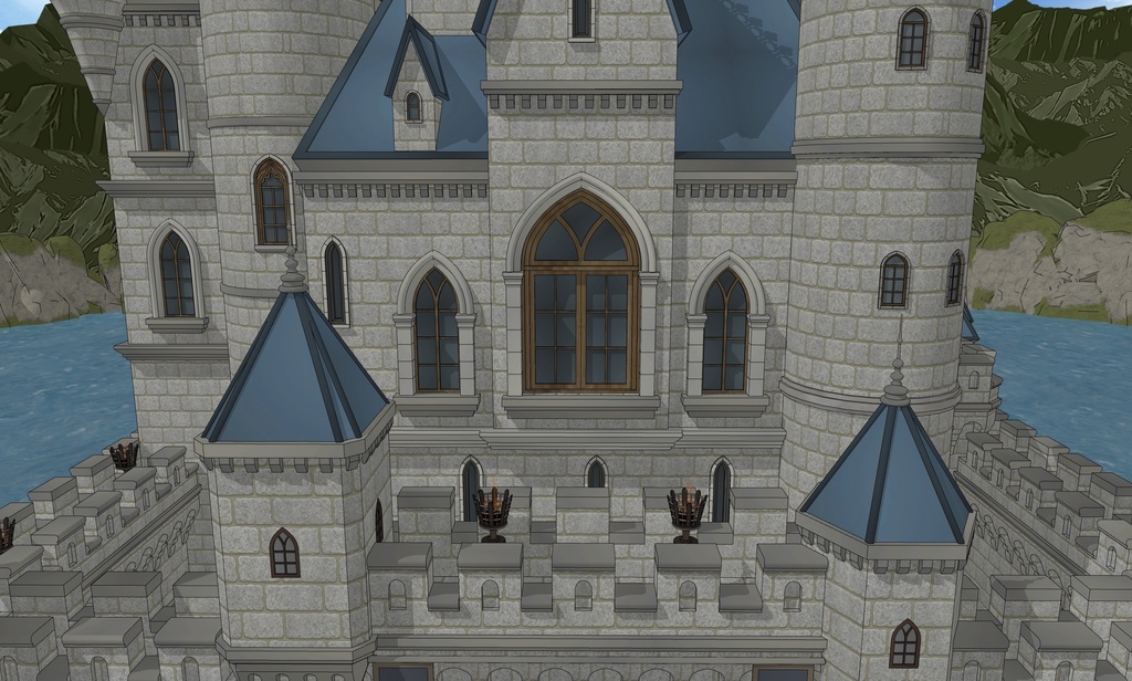 北部ゴシック城 外観(夏 / 冬)|SketchUp背景素材