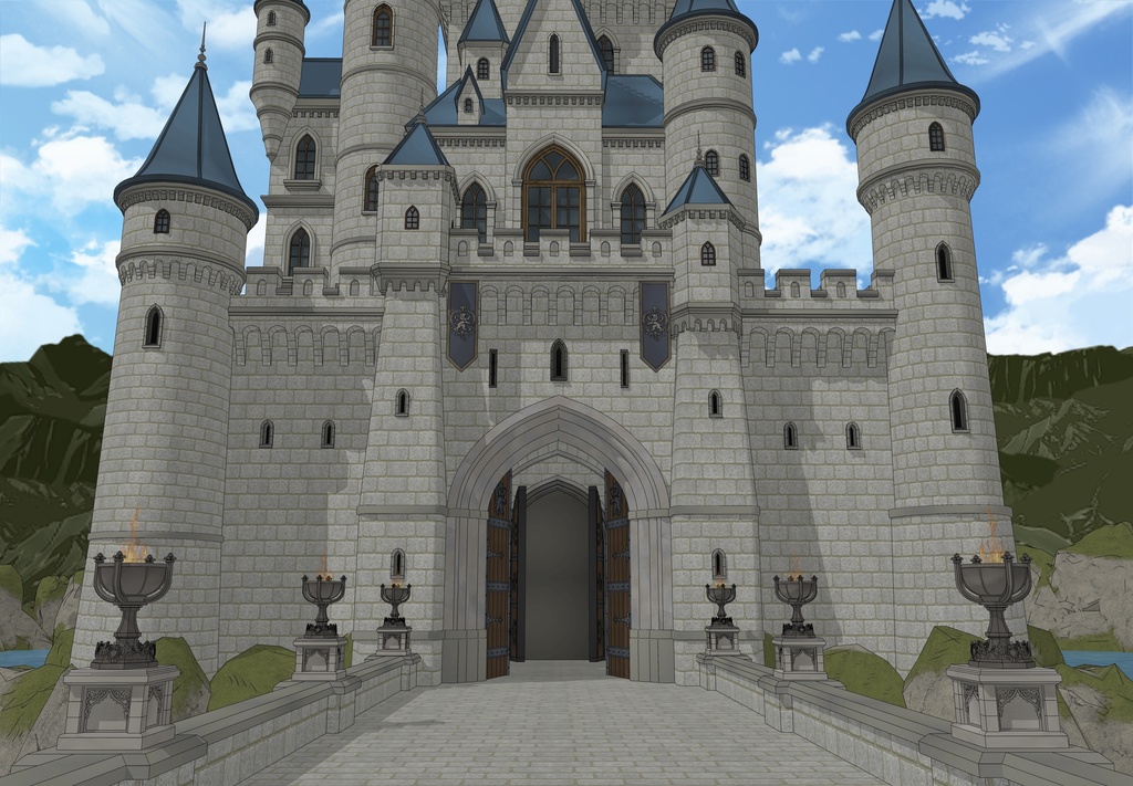 北部ゴシック城 外観(夏 / 冬)|SketchUp背景素材