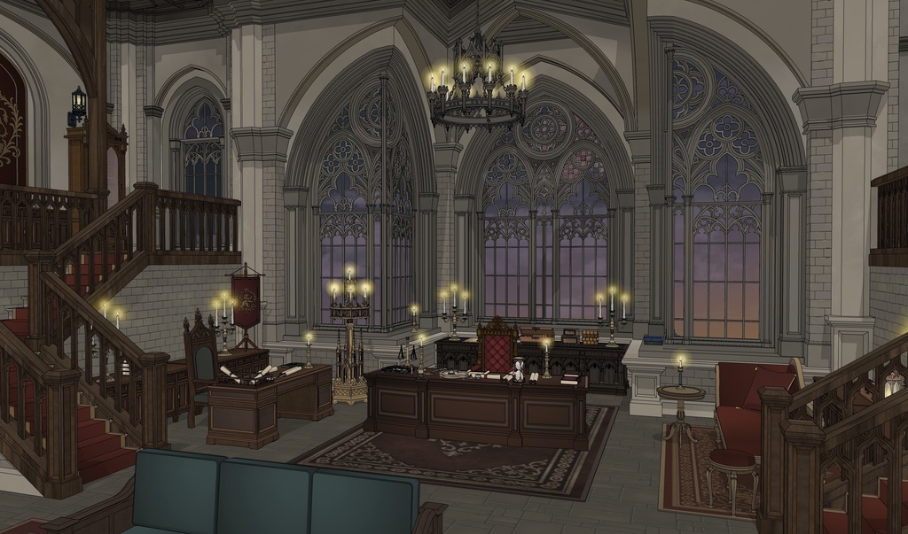 北部ゴシック城 執務室|3D背景素材(SketchUp)