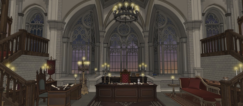 北部ゴシック城 執務室|3D背景素材(SketchUp)