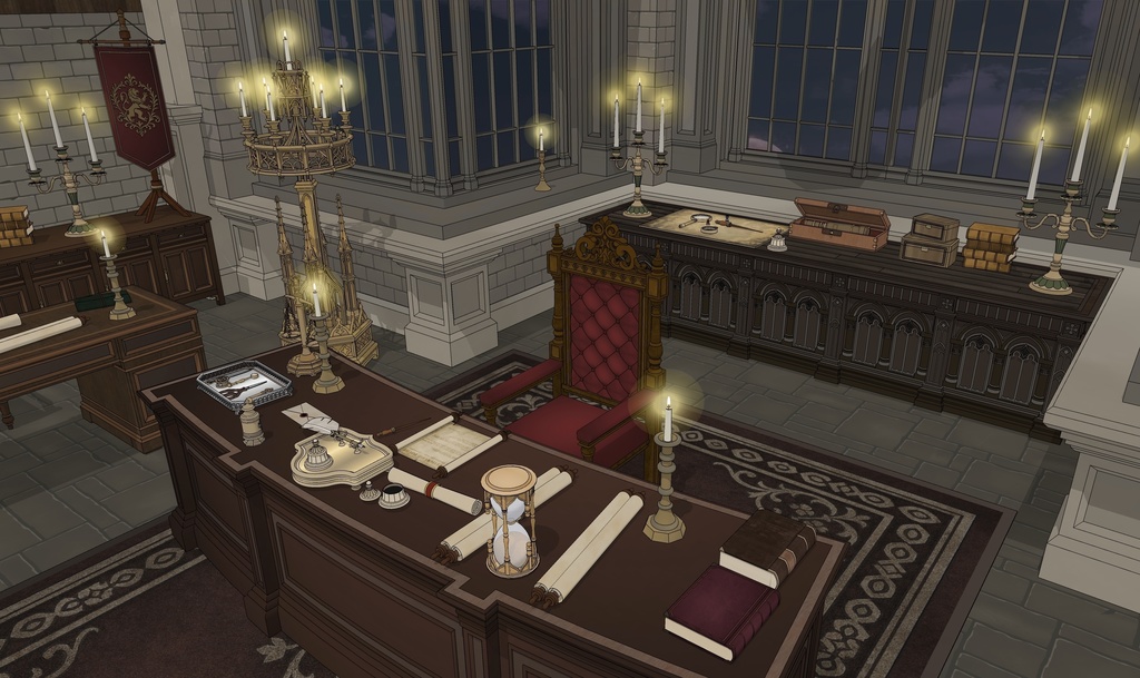 北部ゴシック城 執務室|3D背景素材(SketchUp)