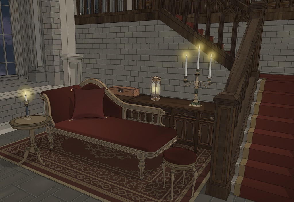 北部ゴシック城 執務室|3D背景素材(SketchUp)