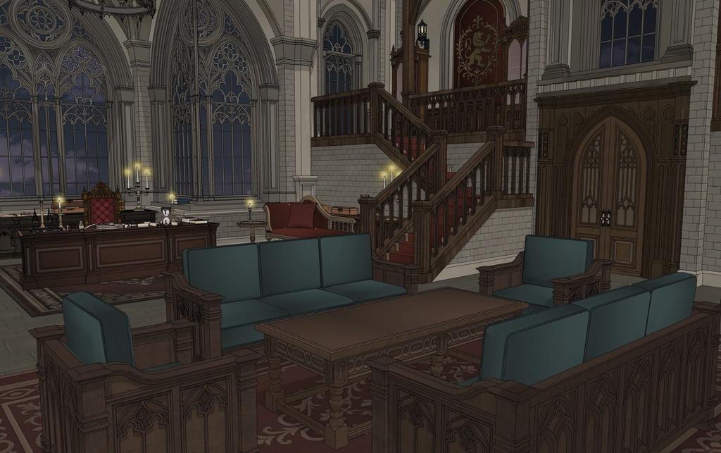 北部ゴシック城 執務室|3D背景素材(SketchUp)