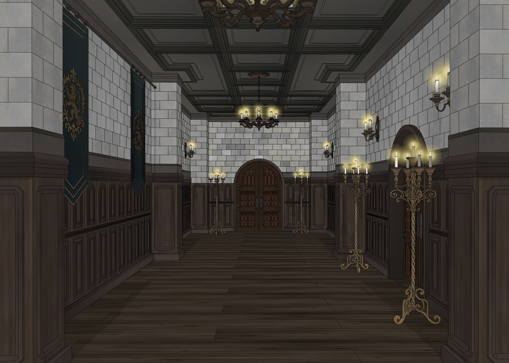 北部ゴシック城 会議室|3D背景素材(SketchUp)