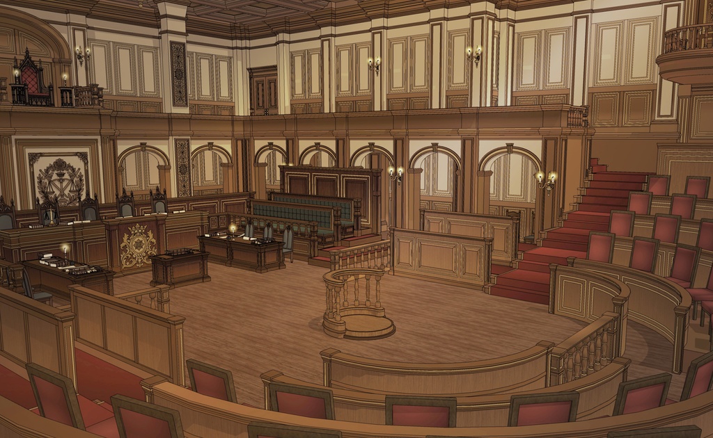 ゴシック城 裁判所|3D背景(SketchUp)