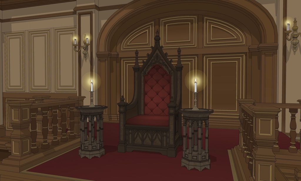 ゴシック城 裁判所|3D背景(SketchUp)