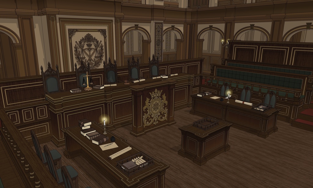 ゴシック城 裁判所|3D背景(SketchUp)