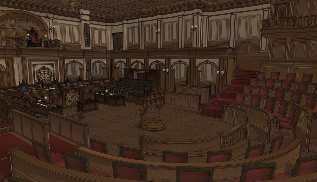 ゴシック城 裁判所|3D背景(SketchUp)