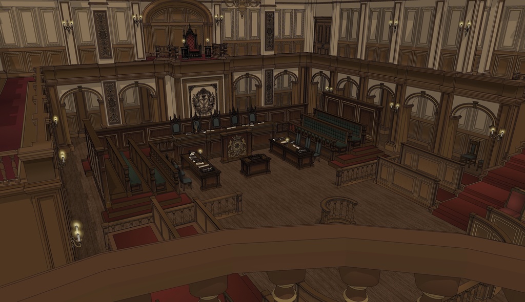 ゴシック城 裁判所|3D背景(SketchUp)