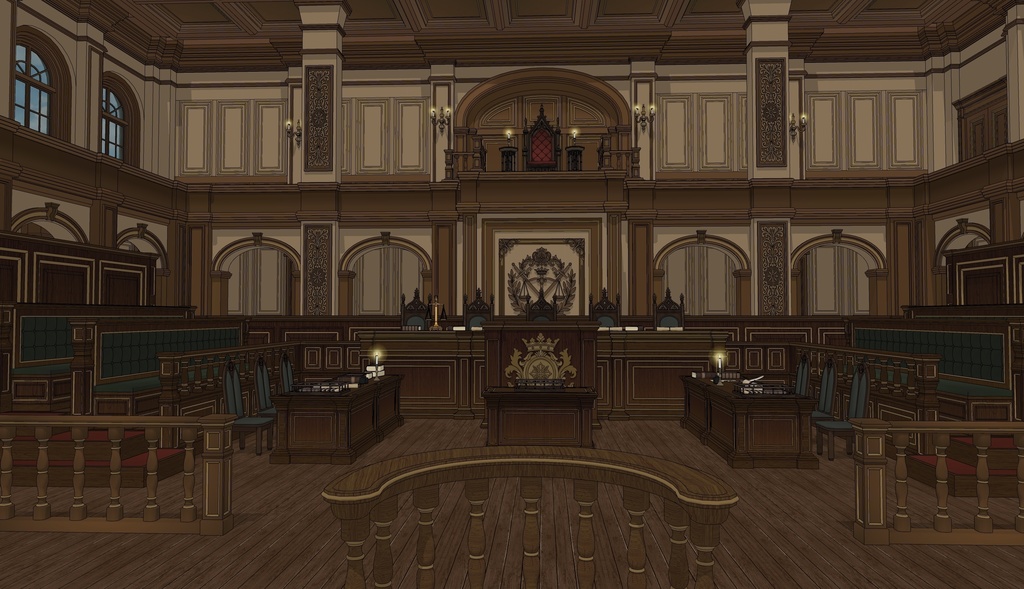 ゴシック城 裁判所|3D背景(SketchUp)