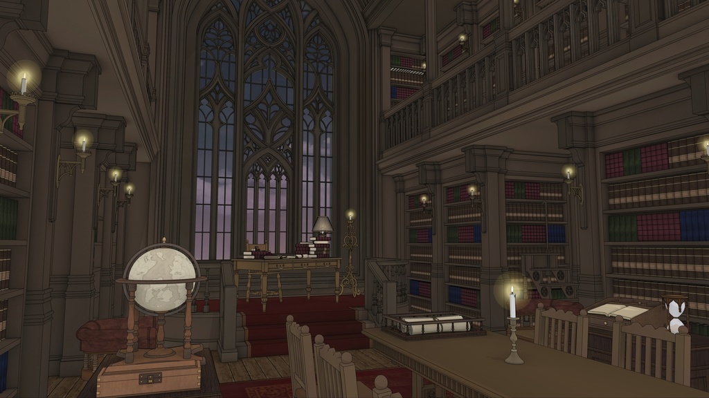 ゴシック城 大図書館|3D背景(SketchUp)