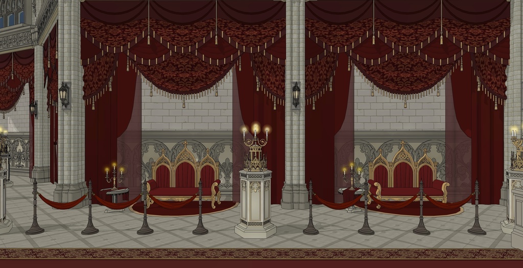 ゴシック城 宴会場|3D背景(SketchUp)