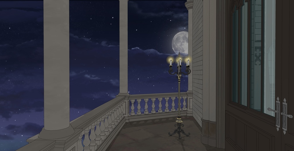 ゴシック城 寝室|3D背景(SketchUp)