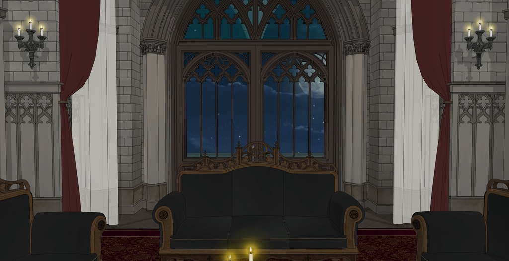 ゴシック城 寝室|3D背景(SketchUp)