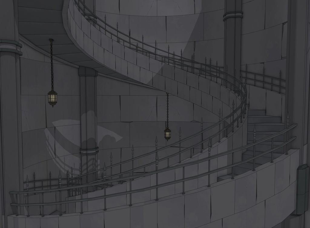 ゴシック城 地下監獄|3D背景(SketchUp)