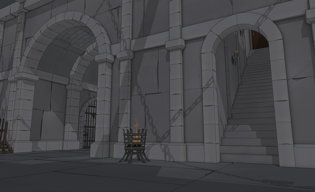 ゴシック城 地下監獄|3D背景(SketchUp)