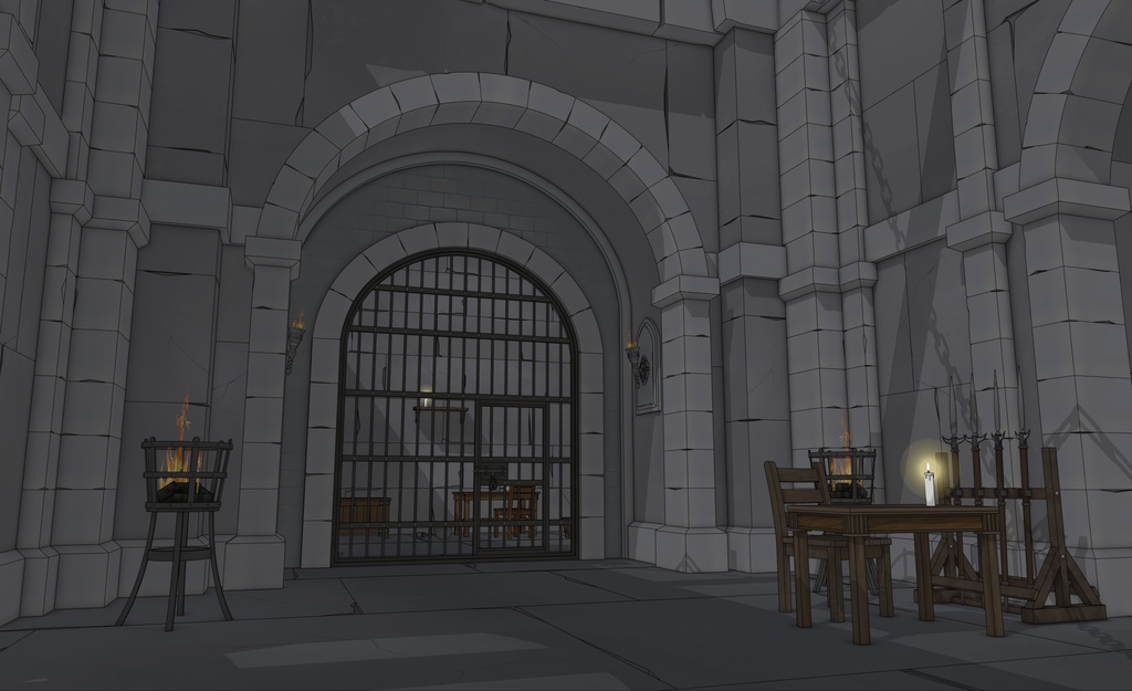 ゴシック城 地下監獄|3D背景(SketchUp)