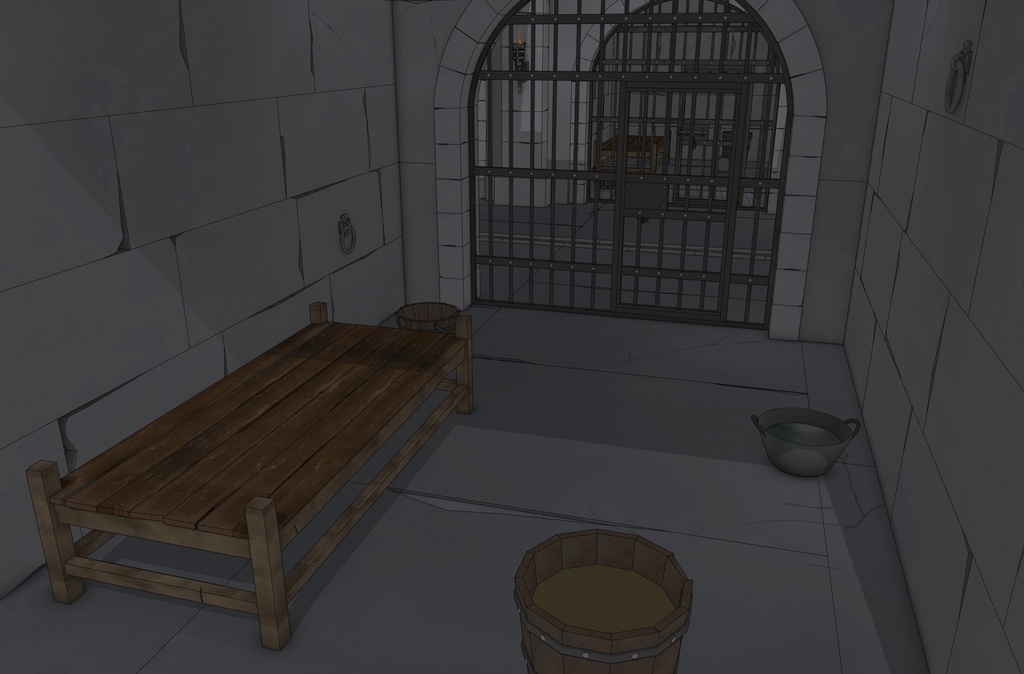 ゴシック城 地下監獄|3D背景(SketchUp)