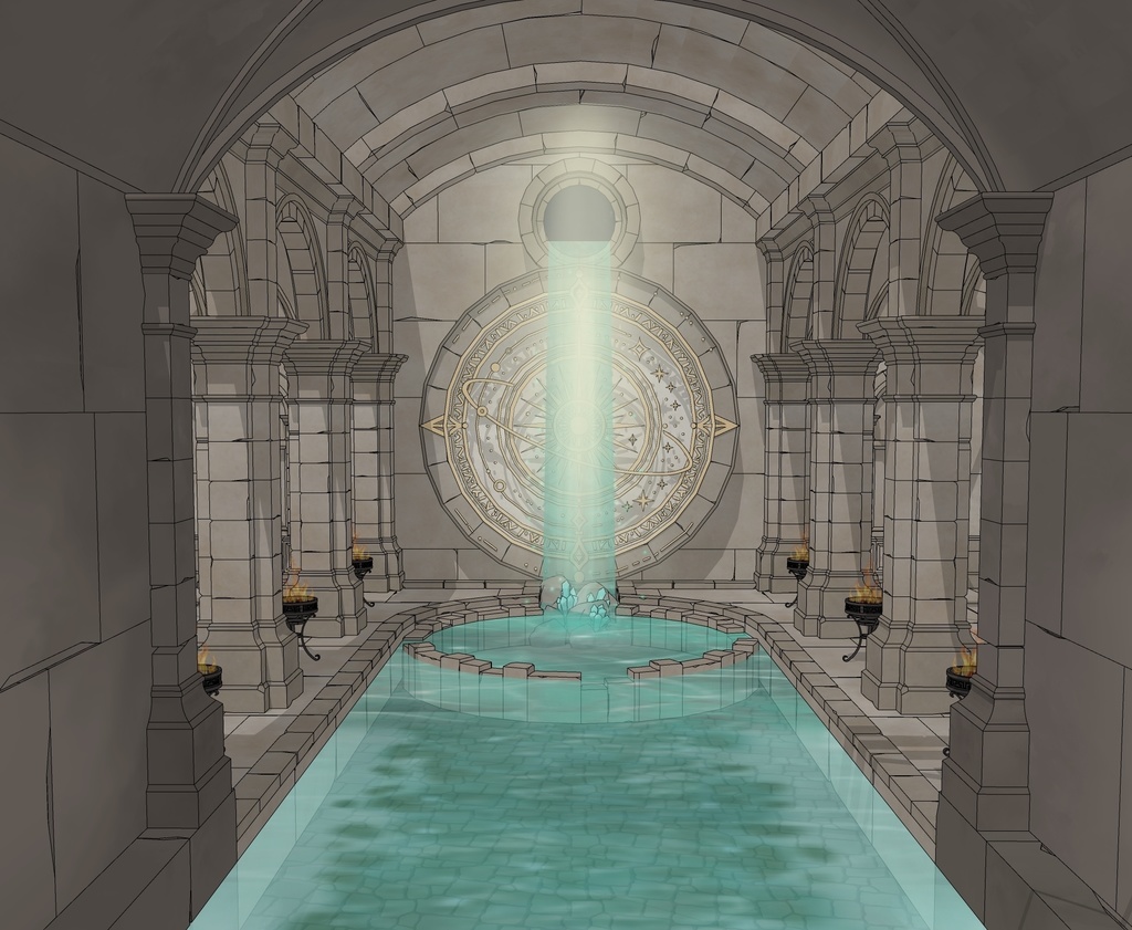 ゴシック城 地下水路|漫画背景・3D素材(SketchUp)