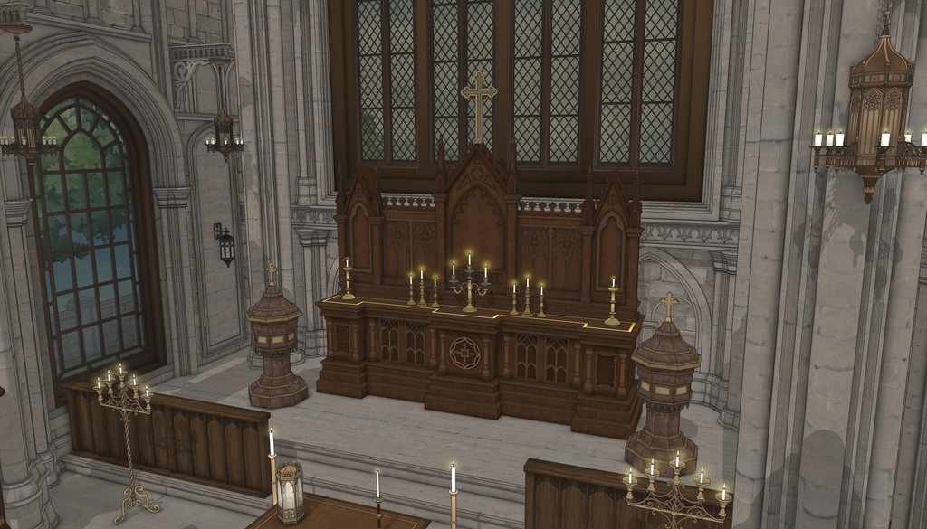 ゴシック中世聖堂(外部 / 内部)|3D背景素材(SketchUp)