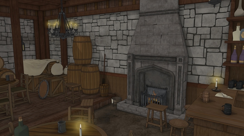 酒場のある北部の村の旅館(外部 / 内部)