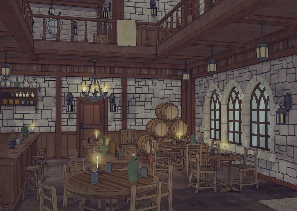 酒場のある北部の村の旅館(外部 / 内部)