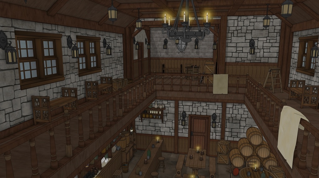 酒場のある北部の村の旅館(外部 / 内部)