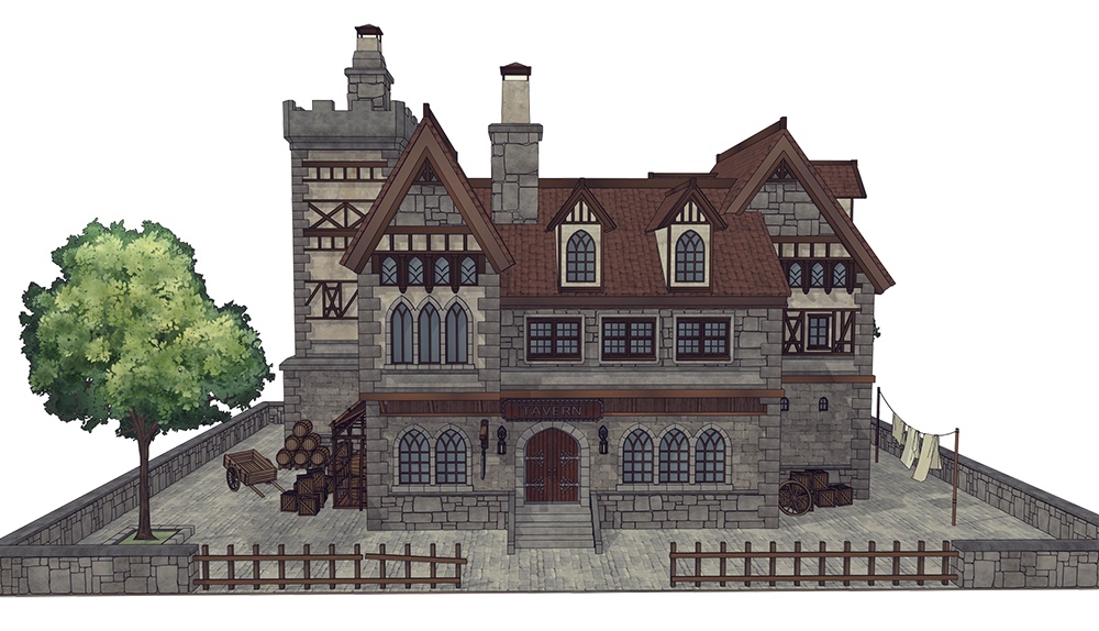 酒場のある北部の村の旅館(外部 / 内部)