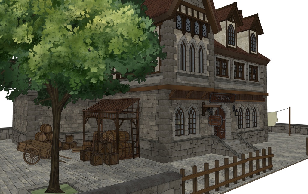 酒場のある北部の村の旅館(外部 / 内部)