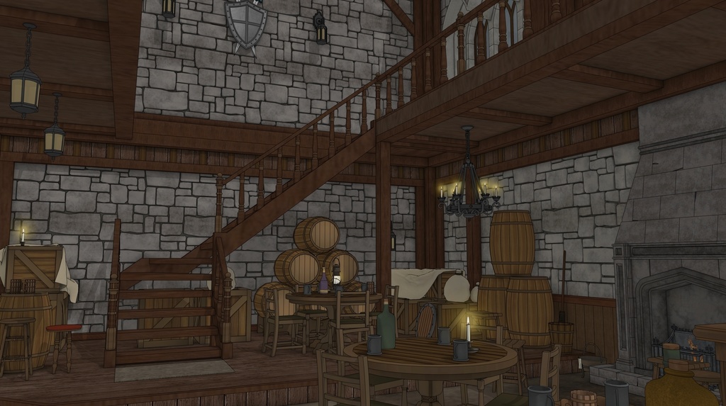 酒場のある北部の村の旅館(外部 / 内部)