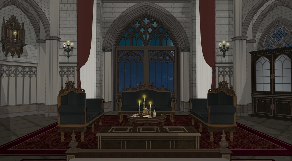 北部ゴシック城セット|外部 + 10種の内部空間|中世ゴシック 3D背景素材(SketchUp)